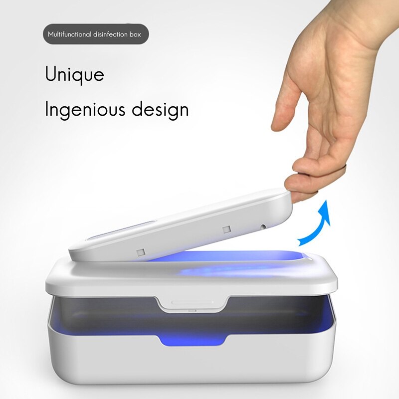 UV Light Sanitizer Box-Phone Cleaner,2 In 1 With Removable UV Light Sanitizer Wand, Portable,Rechargeable