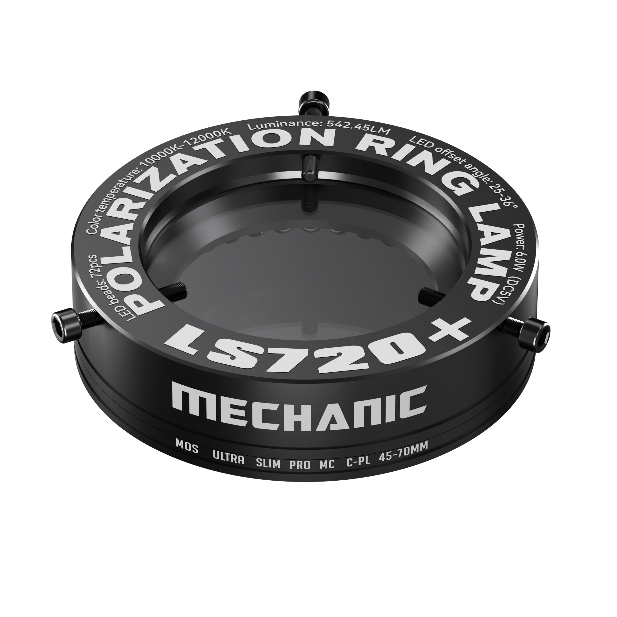 Fuente de luz de anillo polarizado para microscopio mecánico LS720 +, 72 Uds., cuentas de lámpara grandes de alto brillo para eliminar brillo y reflejo: Default Title