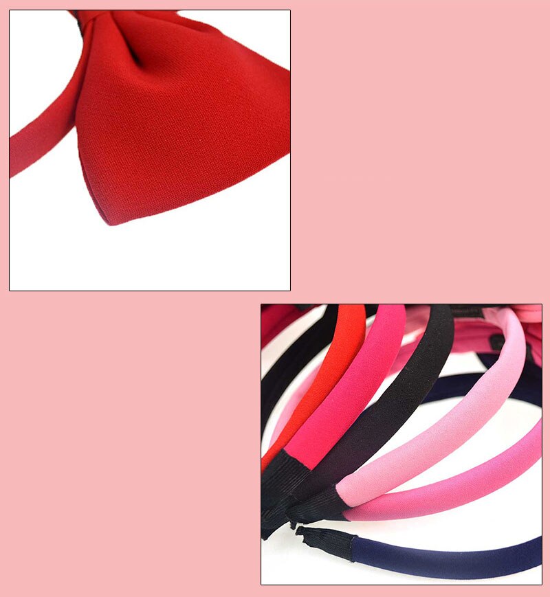 Mignon rouge grand nœud cheveux coton bandeau lolita bandeau cheveux grand nœud papillon bandeaux fille tête cerceau filles cheveux accessoires