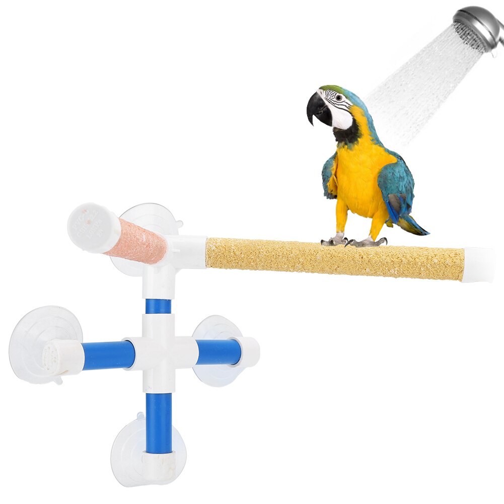 Værktøj tilbehør fuglforsyninger papegøjer brusebad stående badning fire sugekopper frostbelagt fugl aborre legetøj kæledyr