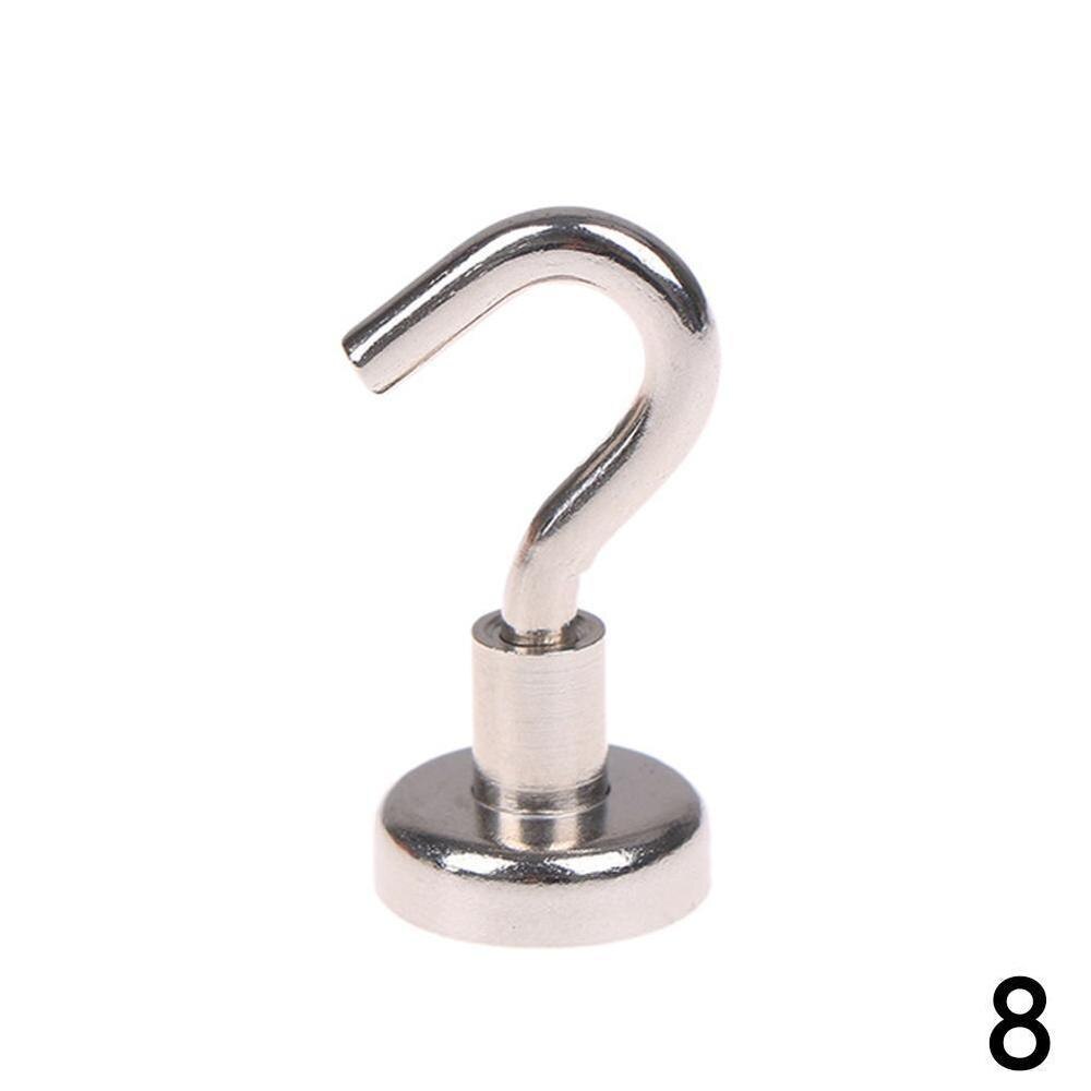 Magnetic Hooks Powerful Hook Magnet Holder 10kg Suction Wall Hook Holder Support Hardware Magnetic Tool Silver: H