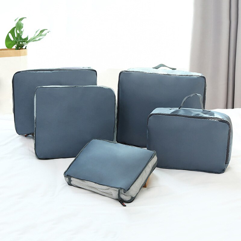 5 Pcs Waterproof Clothes Travel Storage Bags Packing Cube Luggage Organizer Pouch HB88