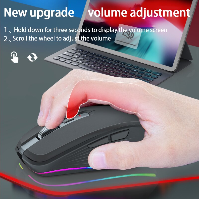 Wireless Mouse Bluetooth 5.0 Rechargeable Silent Multi Arc Touch Mice Ultra-thin Magic Mouse For Laptop Ipad Mac PC Macbook
