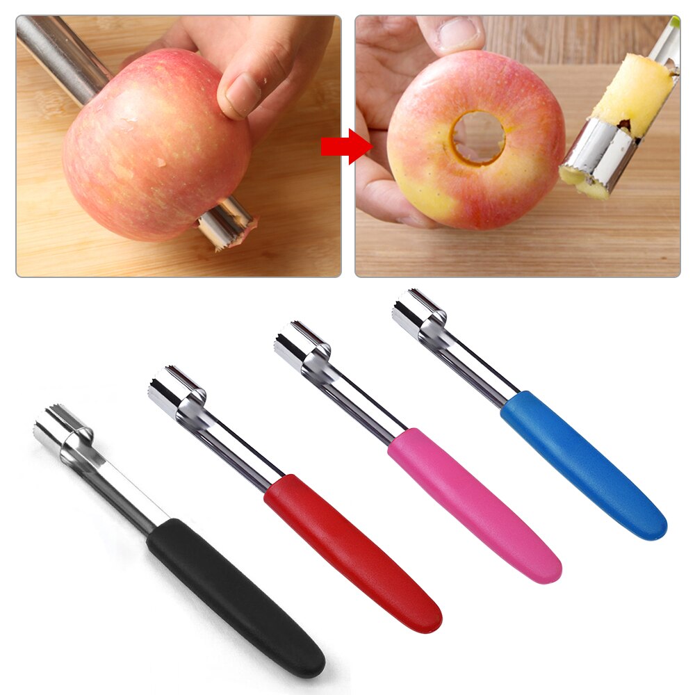 Apple corer rustfrit let stål twist frugtkerne frøfjerner apple corer såmaskine køkkenudstyr let twist køkkenredskaber