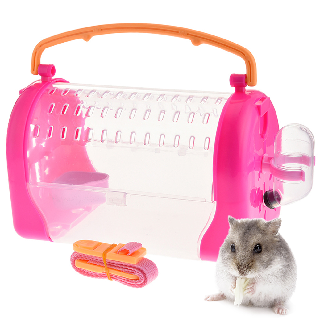 Bærbare kæledyrsbæretasker lille kæledyrsrejsetaske hamsterbærer åndbar skuldertasker rem små dyreforsyninger til udendørs: Rød