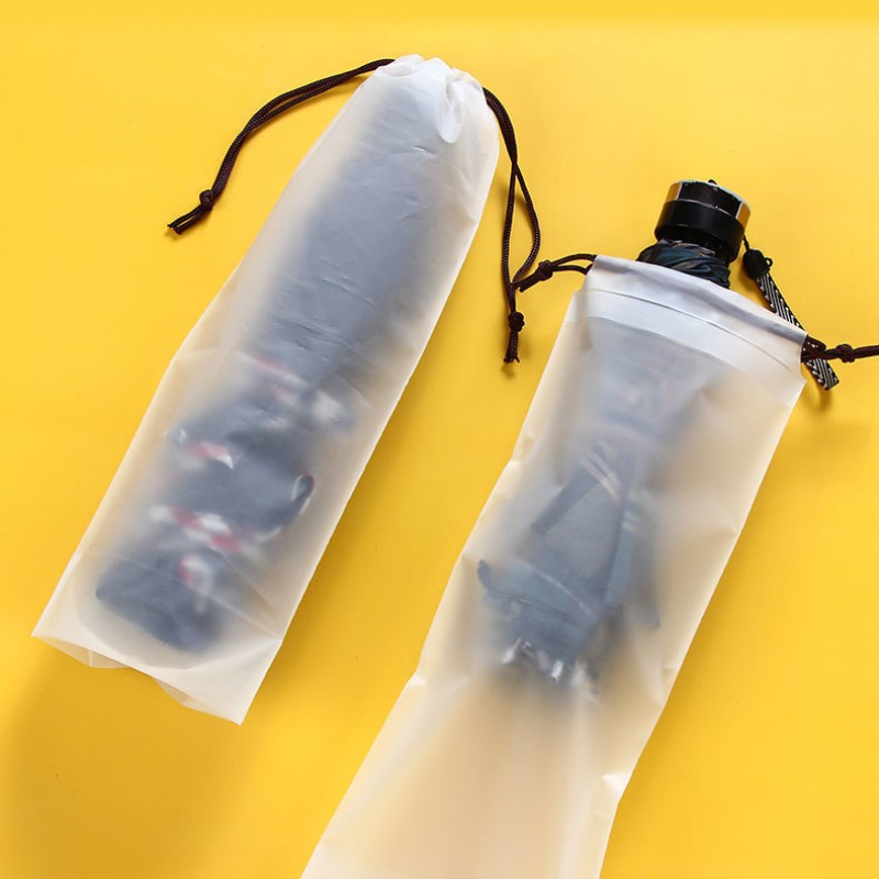 Paraplu opbergtas Doorschijnend plastic Waterdicht Anti-vuil Parapluhoes Herbruikbare draagbare tassen met trekkoord Thuisopslag