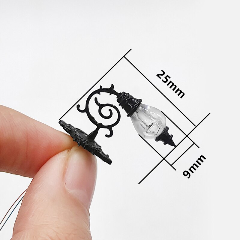 2 stücke ho Maßstechen Klassische Zauberstab Halterung Schwanenhals Lampen straße Lampe Modell warm kalt weiß, Der Eisenbahn Licht/zug/eisenbahn Layout: 2Stck Artikel2