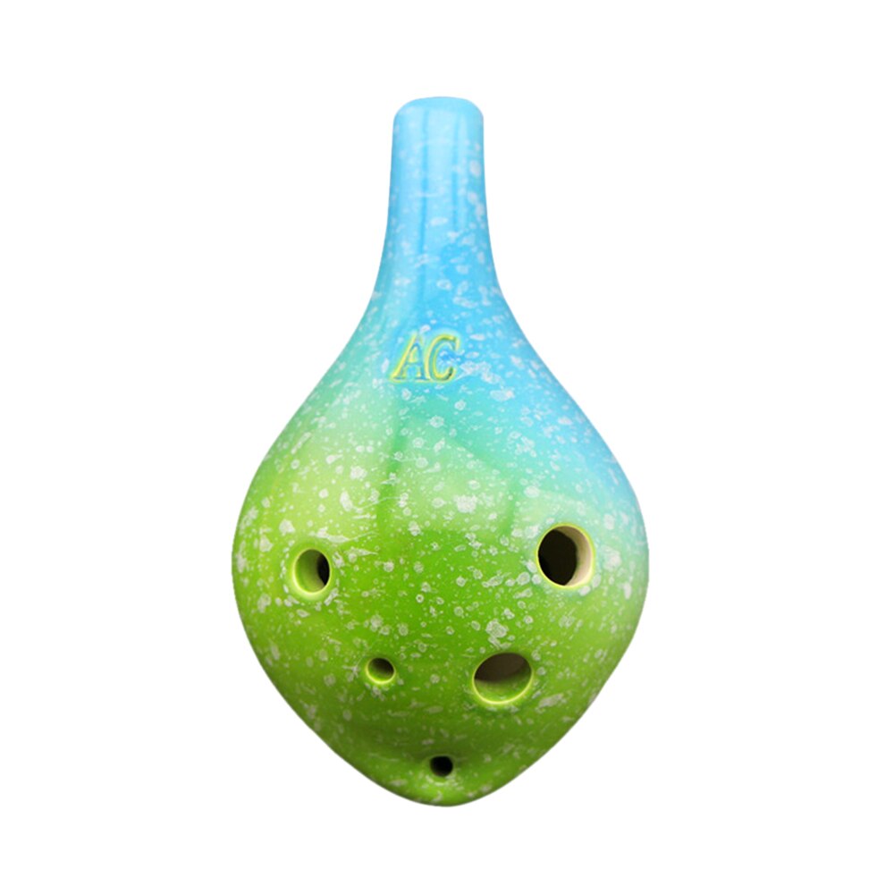 6 hulls keramiske ocarina alt c vinflaske stil musikkinstrument med lanyard note for musikkelskere og lærende: E