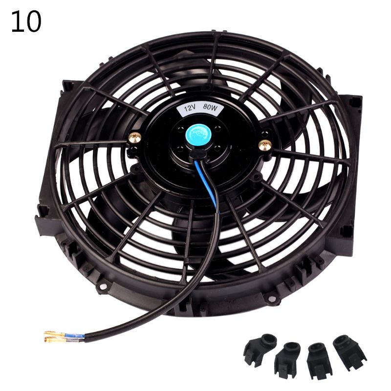 Ventilador de radiador Universal para coche de 10 pulgadas, 12 pulgadas y 14 pulgadas, ventilador de refrigeración de motor eléctrico de 12V 87HE: Black