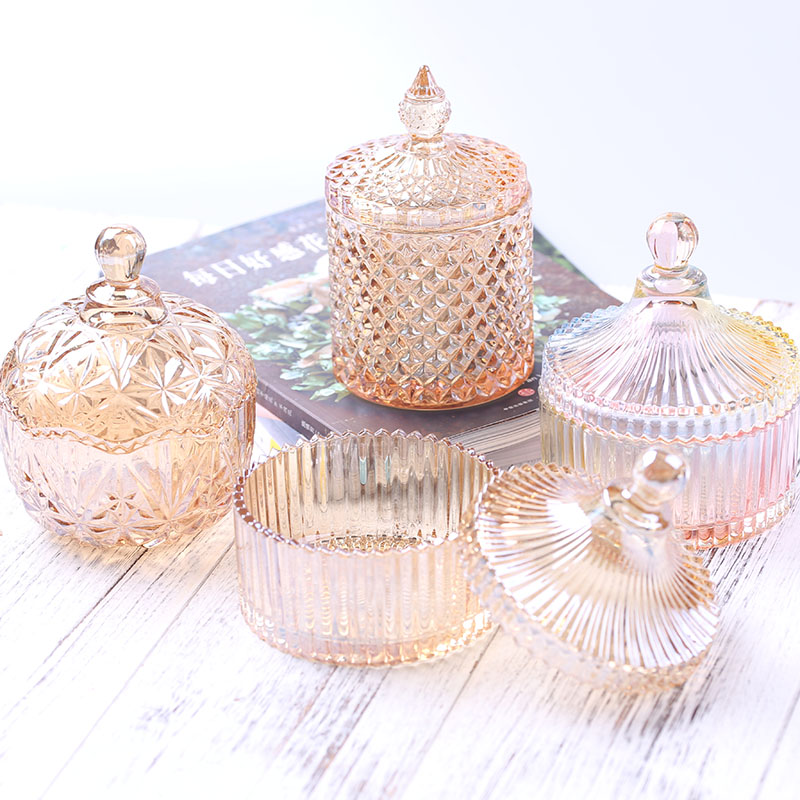 Crystal Glass Jar Tea Container Glass Cans Spice Jar Storage Jars Jewelry Storage