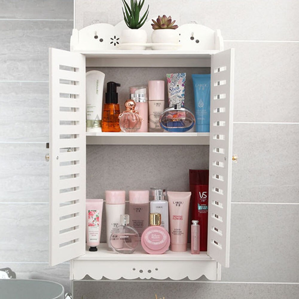 Punch-free Bathroom Toilet Wall Shelf Cosmetic Bedroom Vanity Storage Rack Kitchen Drawer Organizer Desk