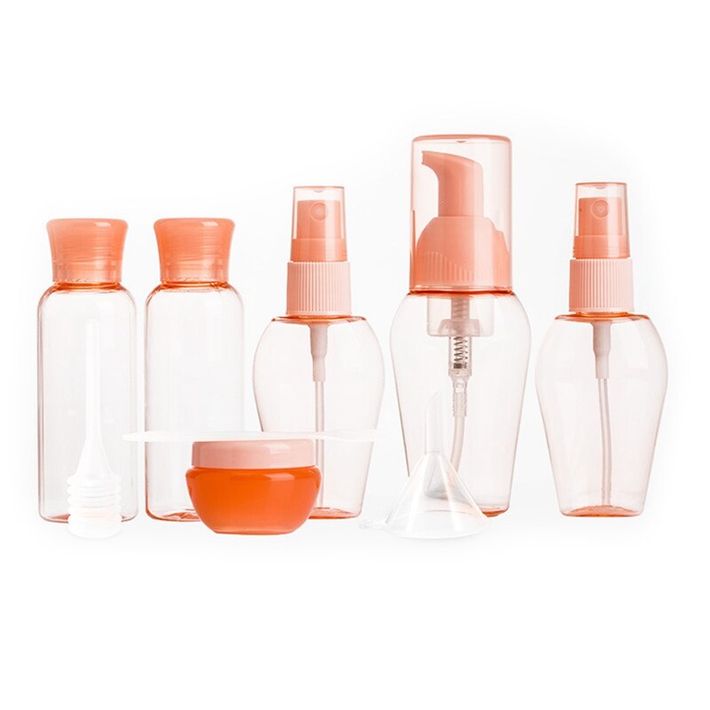 Reisformaat toiletflessenset, cosmetische make-up vloeistofcontainers, lekvrije reisaccessoire met opbergvakje voor mannen en vrouwen , 4: Roze