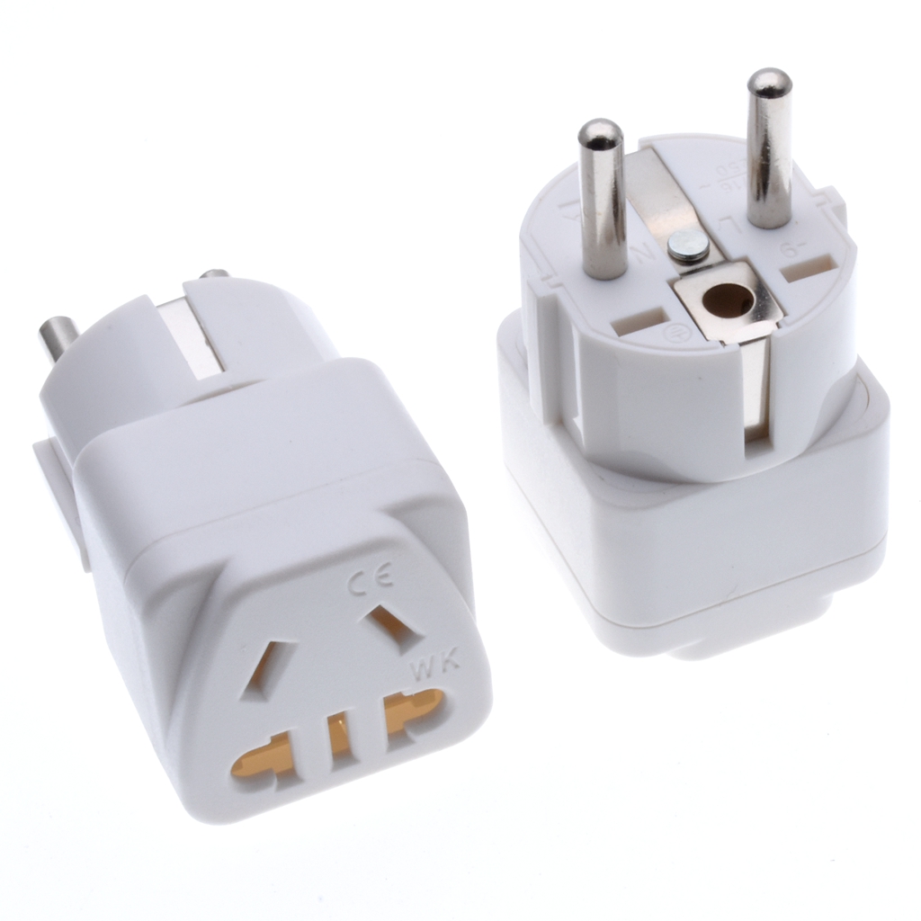 1 Uds enchufe de viaje de la UE 2 en 1 UE europeo a chino Universal AU 2 Pin Universal viaje convertidor de enchufe adaptador enchufe pequeño enchufe: Default Title