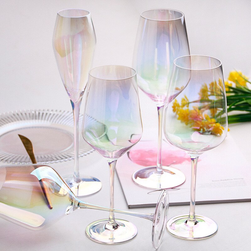 Verre à vin en cristal coloré arc-en-ciel, gobelet moderne, verre à champagne, verre à eau
