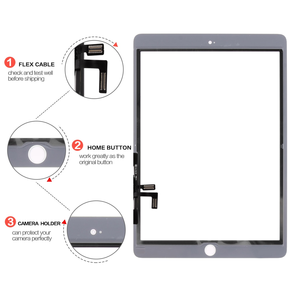 For iPad Air 1 Touch Screen For iPad Air 5 Digitizer iPad5 Air1 A1474 A1475 A1476 Digitizer Screen Glass Panel
