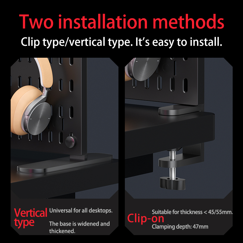 Desktop opslag pegboard voor kantoor en thuisgebruik, uitgerust met verschillende accessoires, vrij te combineren voor decoratie.