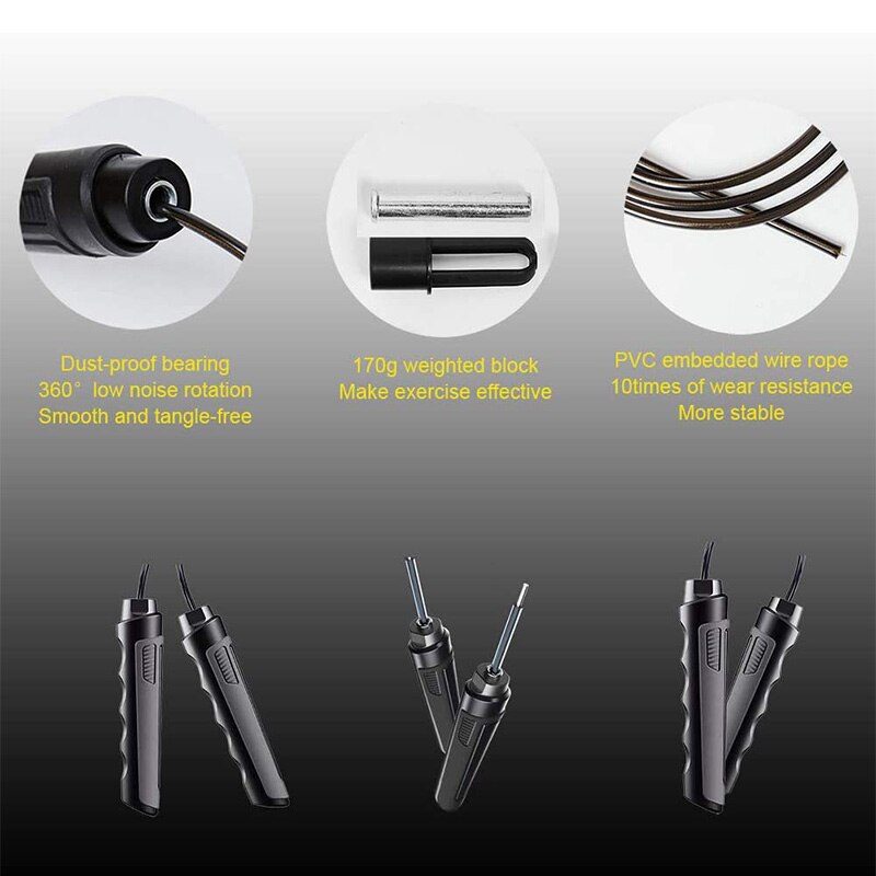 Weighted Jump Ropes Workout Crossrope Jump Rope Adjustable Jumping Rope for Men Women Adults Fitness Smooth and Tangle Free