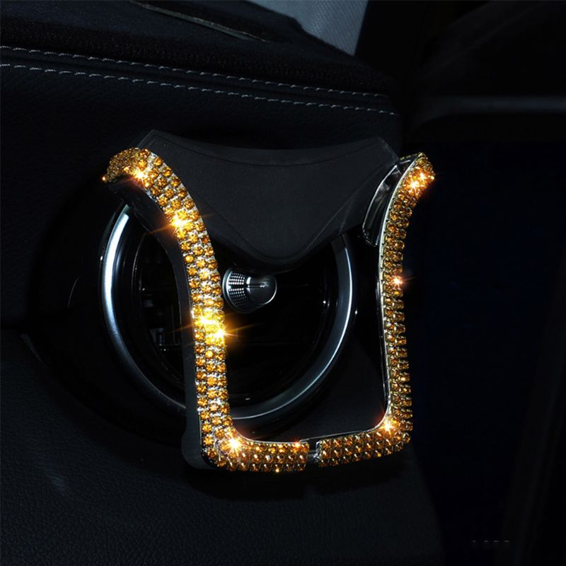 Universele Auto Air Vent Mount Clip U-Vorm Telefoon Houder Bracket Met Shiny Crystal Rhinestone Telescopische Gesp Interieur Decor