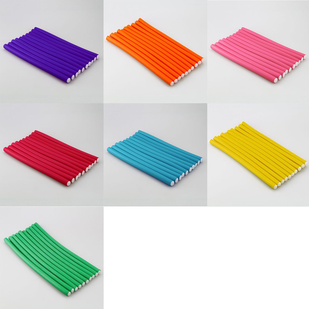 10pcs DIY curlers for hair soft hair rollers curler Pearl Cotton Hair Roll curls bagels bendy flexi rods spiral magic curl perms