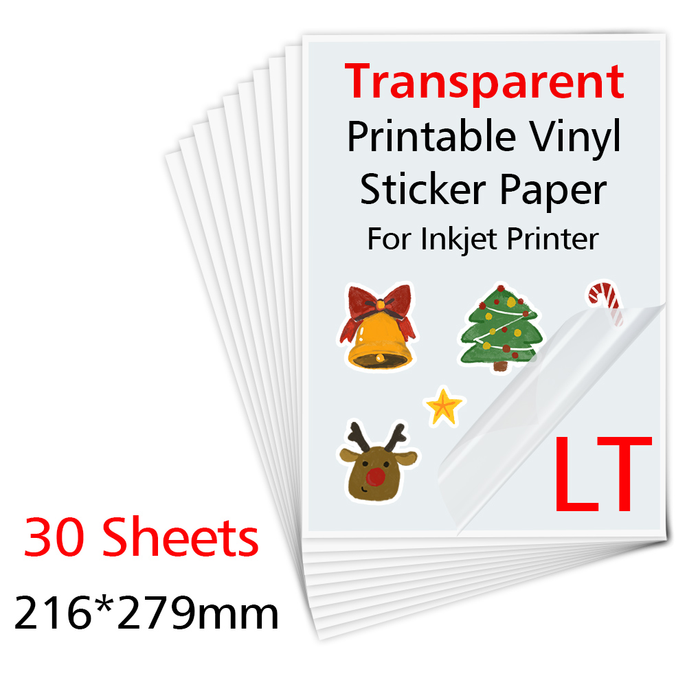 Papier autocollant en vinyle transparent pour imprimante à jet d