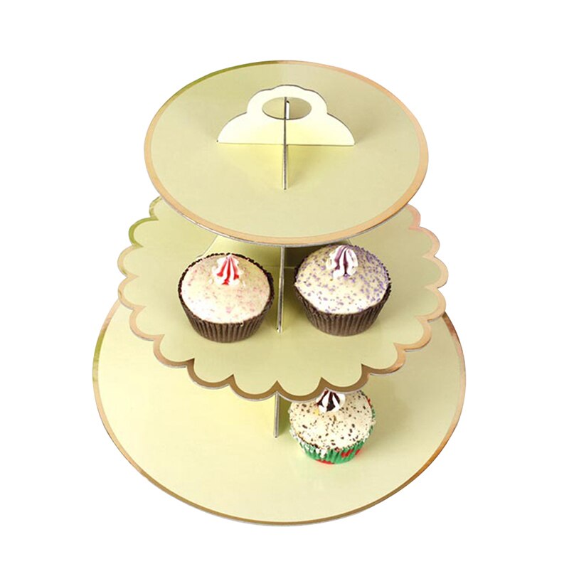 3-Tier Round Cardboard Cupcake Stand Pastry Serving Platter Party Dessert Tower