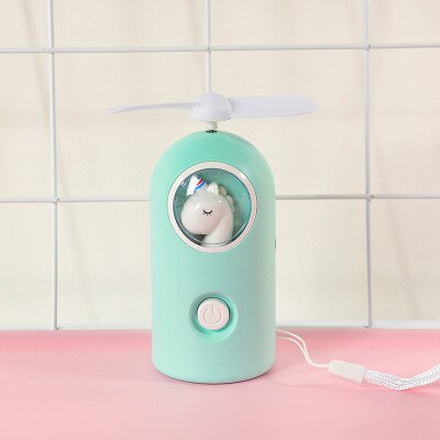 night light Unicorn fan mini fan Mini Summer electric fan cartoon cute girl Mini Fan portable USB charging fan: unicorn 004