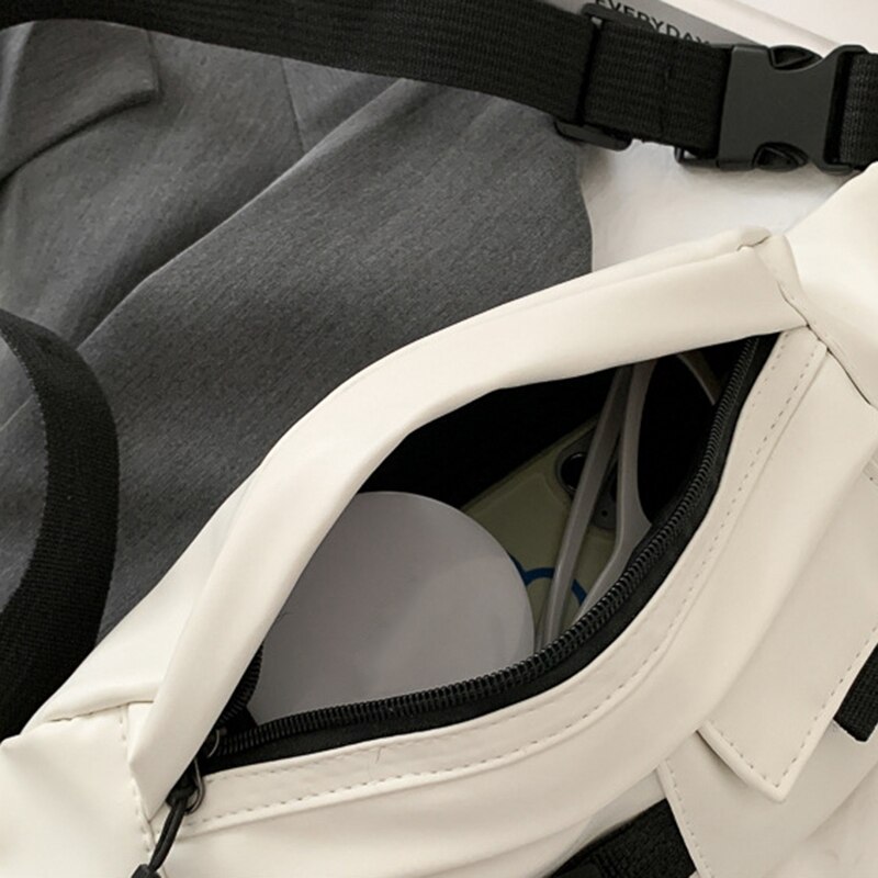 Pu leren heren schoudertas outdoor sport messenger bag waterdichte vrijetijdstas borsttas riem heuptas