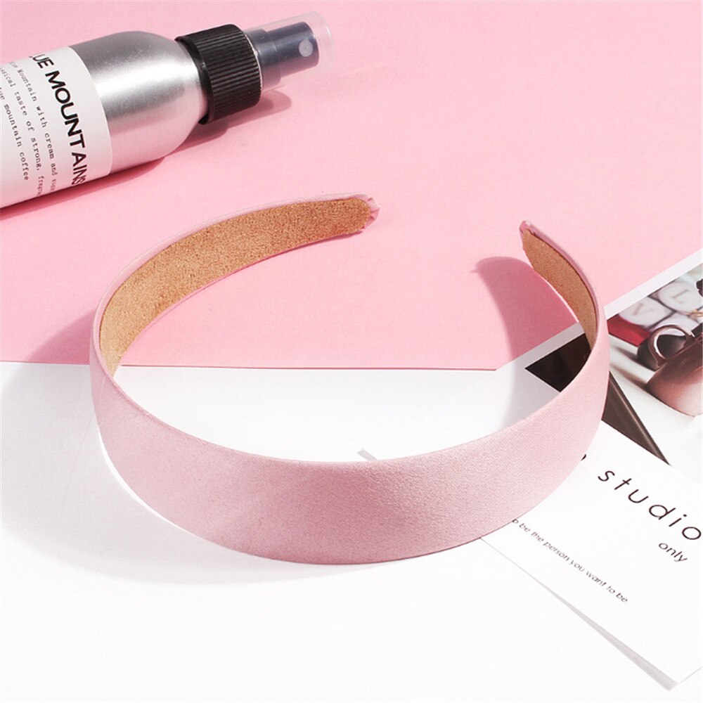 1PC Plastic Canvas Brede Hoofdband Haarband Hoofddeksels Solide Haaraccessoires Voor Vrouwen: pink