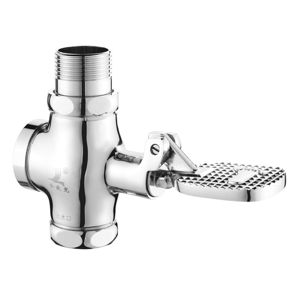 Brass foot pressing stool flushing valve for squat Pan time delay flush valve for squat pot flushometer