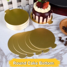 100 Stks/set Mini Cake Boards Kleine Ronde Gold Mousse Cake Kartonnen Set Cupcake Tray Decor Gereedschap Wegwerp Papier Mat Accessoires
