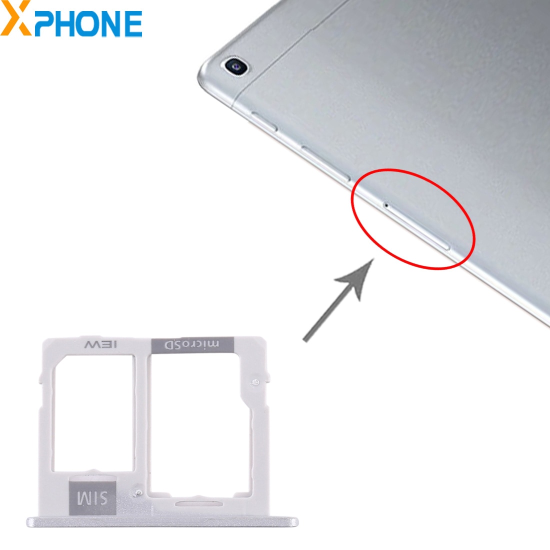 Sim -kortfack och micro sd -fack för samsung galaxy tab  a 10.1 )  sm -t515 sim -kort reparationsdelar