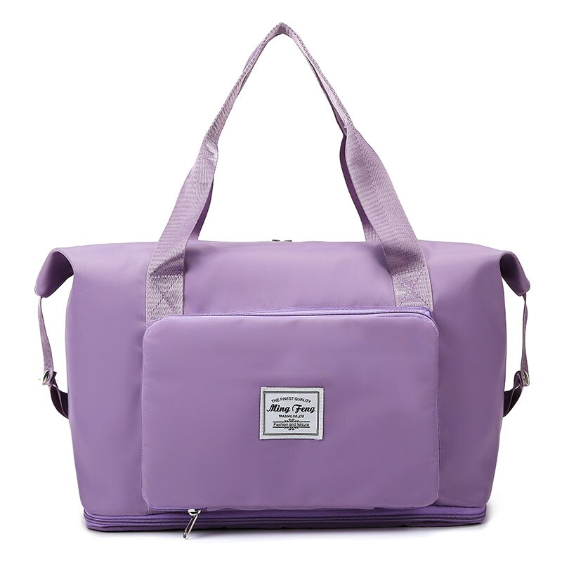 Large capacity foldable travel bag for women, multi-functional waterproof duffle bag, unisex sports gym handbag, storage tote bag: Lavender