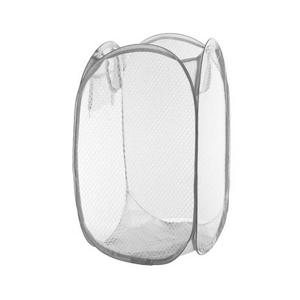 Laundry Mesh Bag Convenient Lightweight Clothes Basket Dirty Clothes Laundry Mesh Basket for Bathroom Laundry Basket: Grey