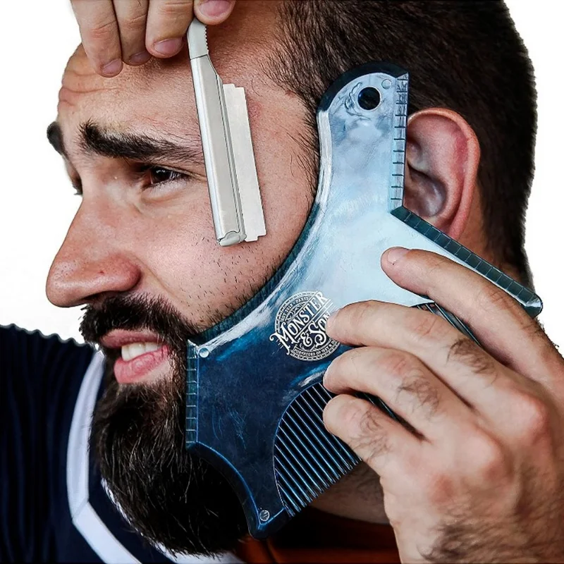 Men's Beard Shaping Tool Trimming Shaper Template Comb Styling Template Adjustable Beard Shaping & Styling Tool