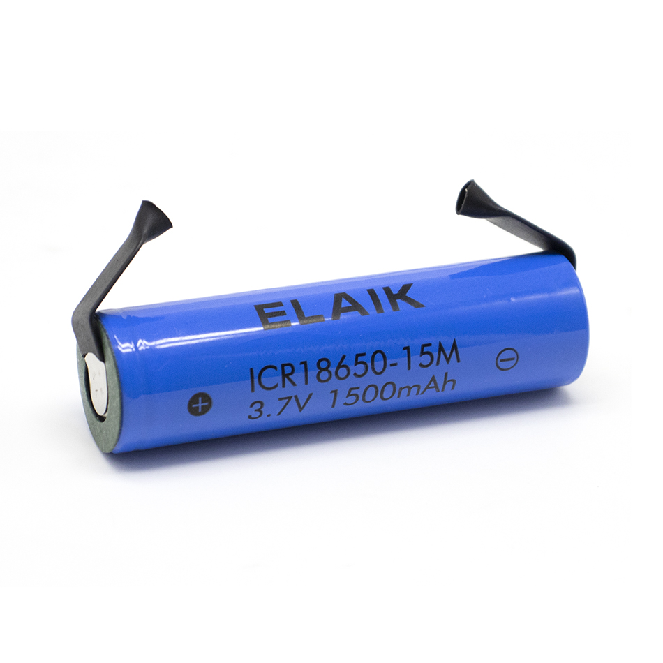 3PCS 18650 3.7V 1500mAh Energy storage rechargeable lithium battery for small flashlight battery Small fan battery 15m-Nickel
