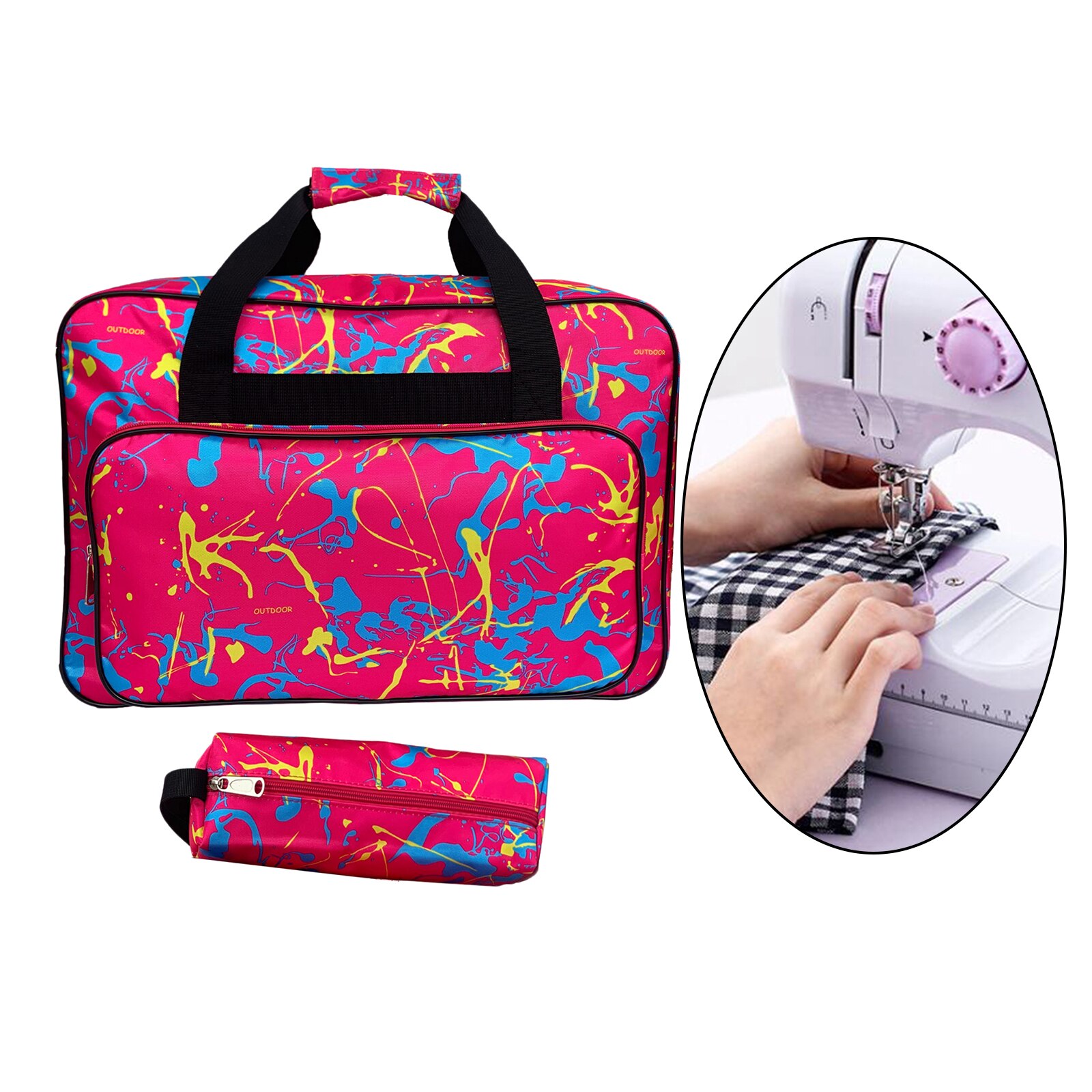 Universal Sewing Machine Carrying Case Tote Bag, Nylon Sew Machines Carry Bag Shoulder Pack Storage Handbag for Traveling