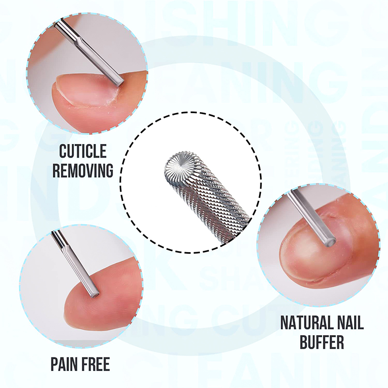 Nail Buffer Bit Polishing Carbide Grinding Tools Tungsten Steel Drill Files Left Right Hand Milling Cutter Manicure Accessories