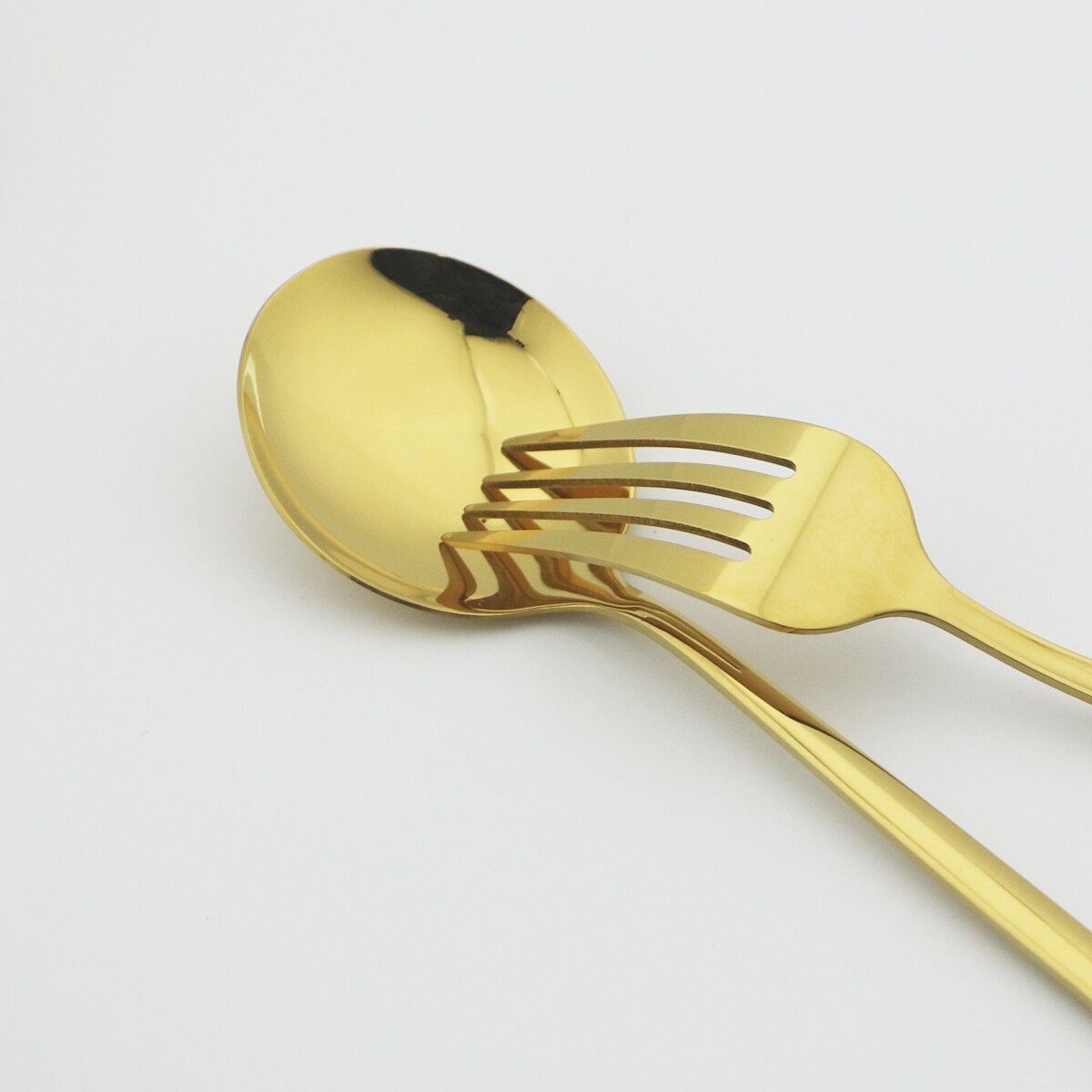 6 stuks witgouden bestekset, messen, dessertvorken, lepels, serviesset, roestvrijstalen serviesset, keukenzilverset