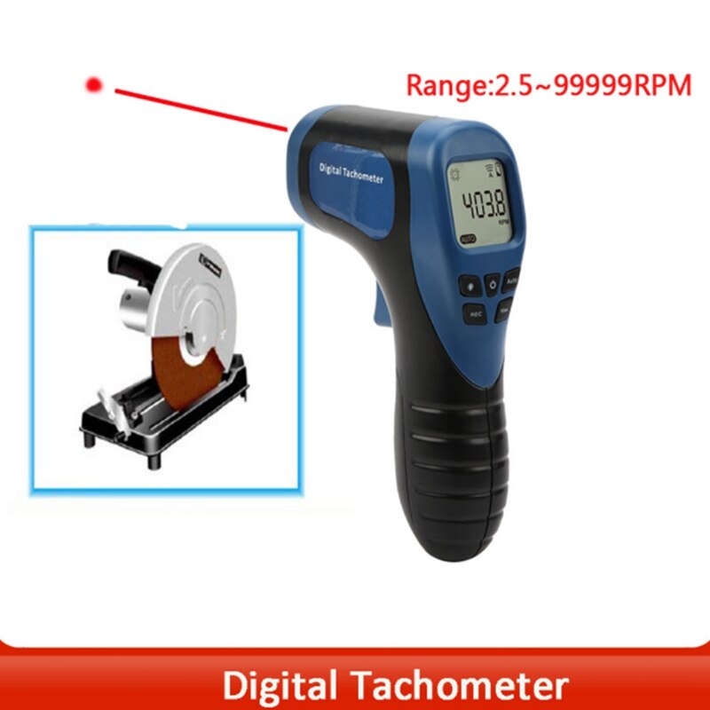 TL-900 Tachometer Digital Tachometer Non-Contact Measuring Range:2.5-99999RPM LCD Motor Wheel Lathe Speed Meter