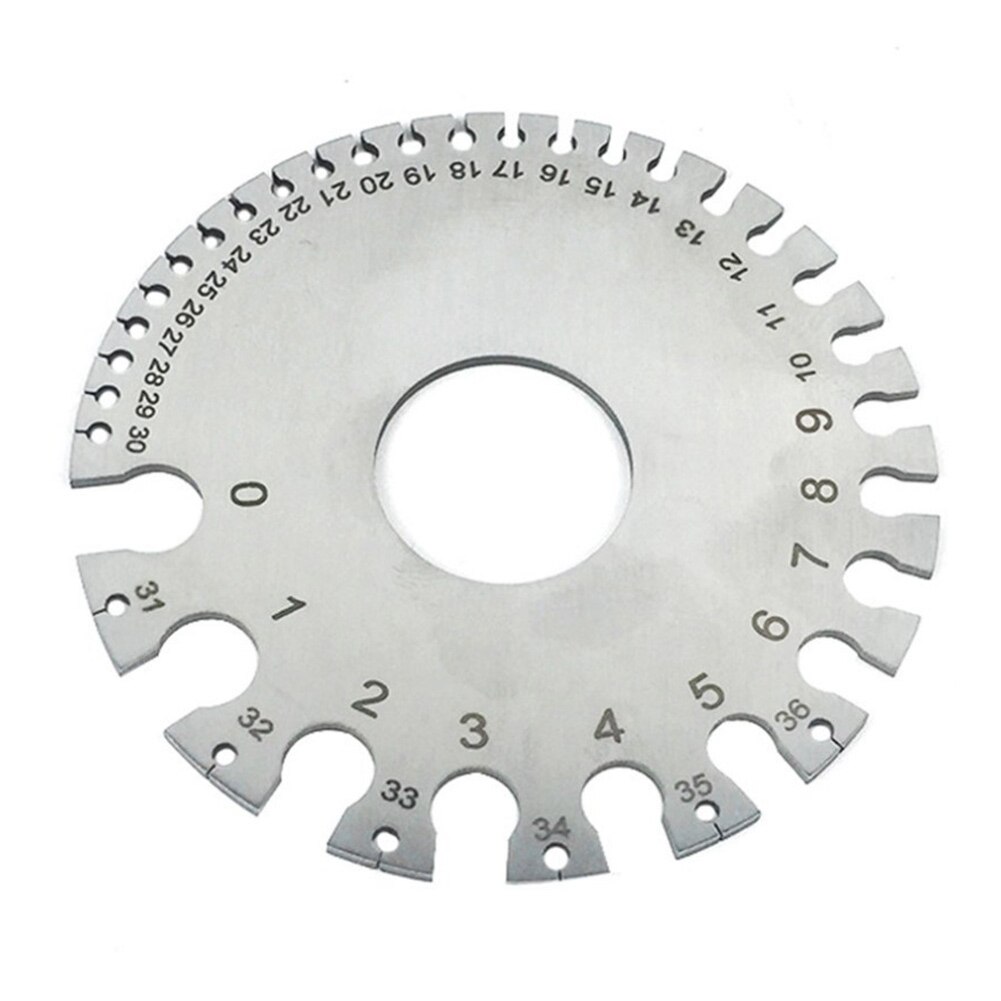 Awg swg dikte draagbare hoge nauwkeurigheid roestvrijstalen meetinstrument diameter zilveren lasinspectie 0-36 ronde draadmeter