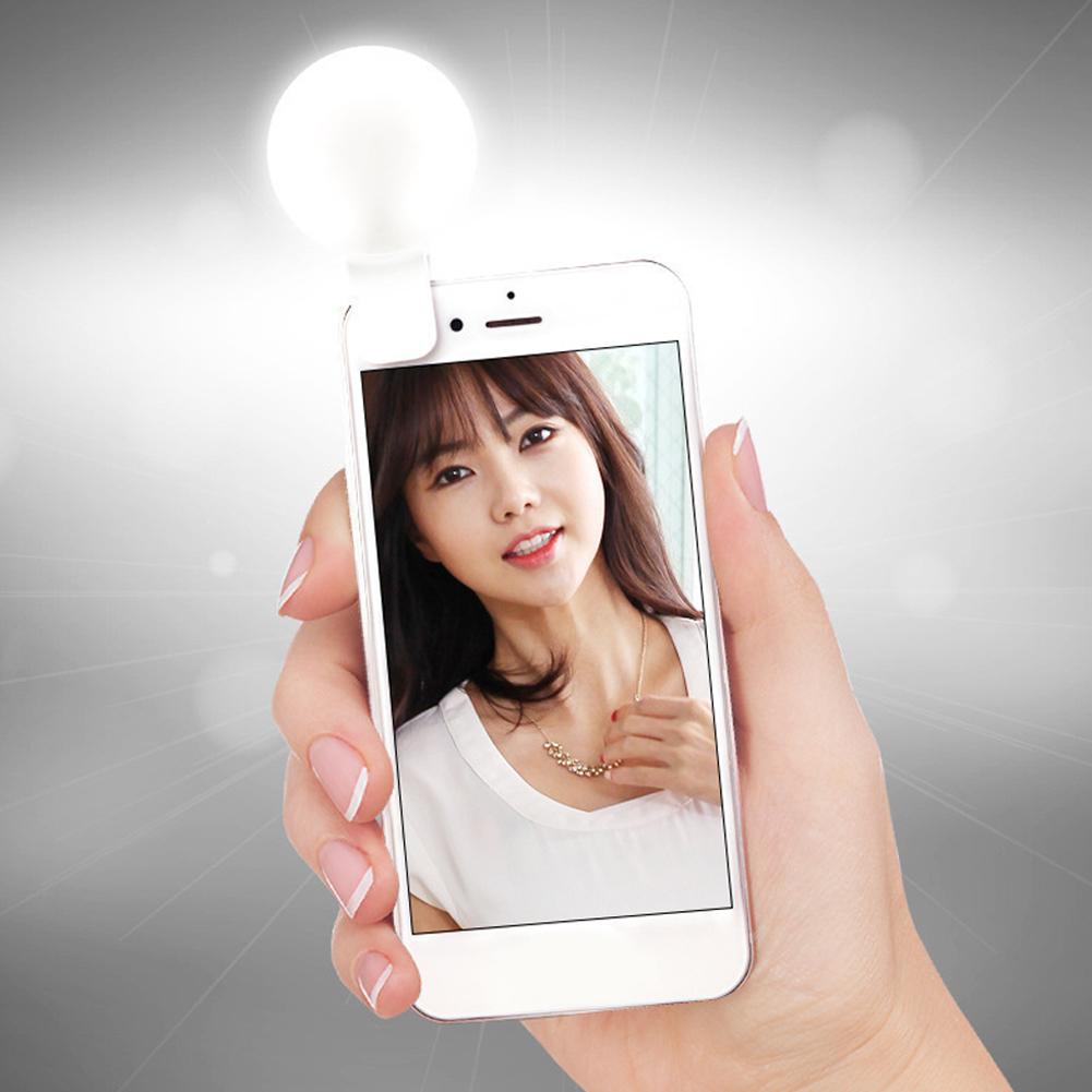 Portable Mini Selfie Ring Light LED Flash Phone Lens Light USB Rechargeable Clip Mobile Phone Fill Lamp Women Selfie Lights