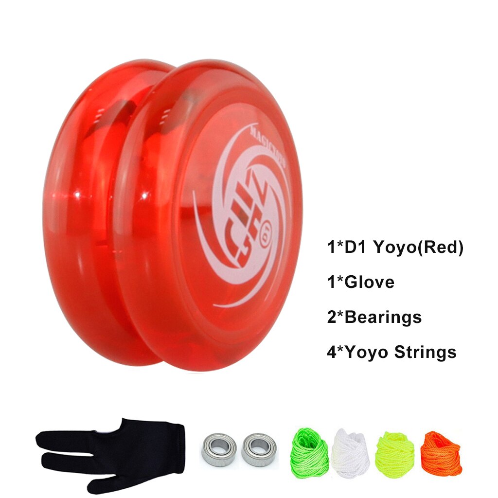 Ghost Hand Responsive Pro Ebene D1 Grundlegende 2A Kugellager Yoyo für Kinder Erwachsene String Trick Looping Play Indoor Outdoor spielen: Red