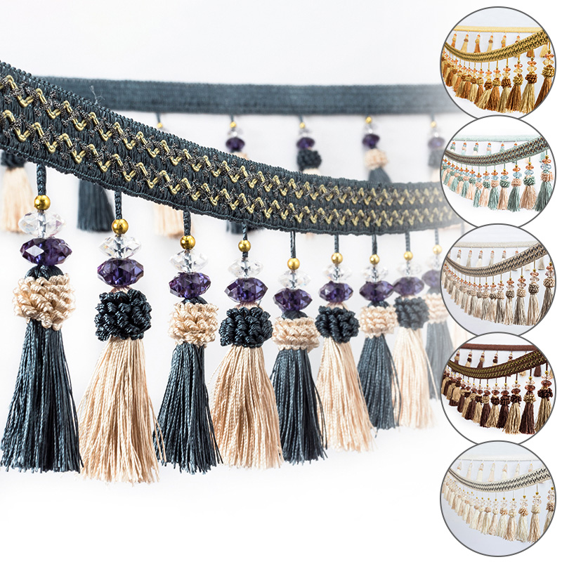 1/2/3/5 Meter Vorhang Quaste Fransen Spitze Kanten Rand Trim Kristall Band Trim Nähen Handwerk Vorhang Kissen Polster Dekor Handwerk