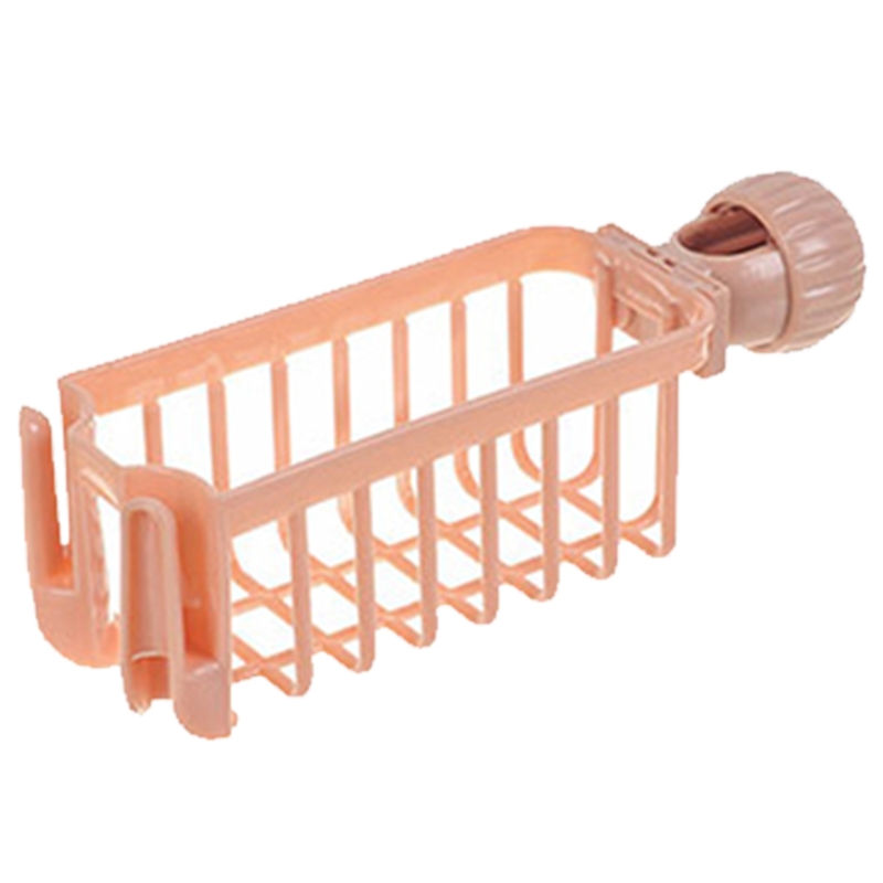 Kitchen Drain Rack Faucet Mounted Rag Shelf Sink Storage Rack Detachable: Pink