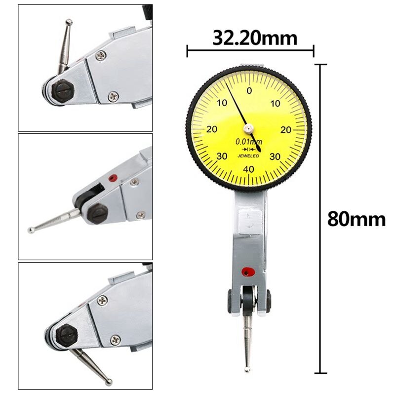 0-0.8Mm Dial Test Indicator 0.01Mm Dial Indicator Dial Gauge Indicator