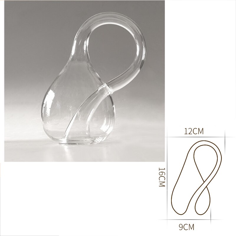 Four-dimensional Space Water-free Klein Bottle Model Transparent Glass Home Magic Decoration: 16cm