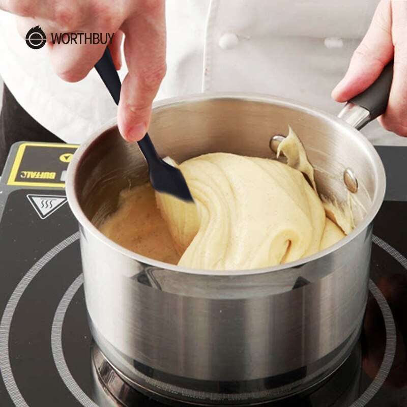 WORTHBUY Silicone Pastry Brushes Spatula Set Heat-Resistant Non-Stick Cake Oil Brush For Baking BBQ Kitchen Cooking Utensils Set