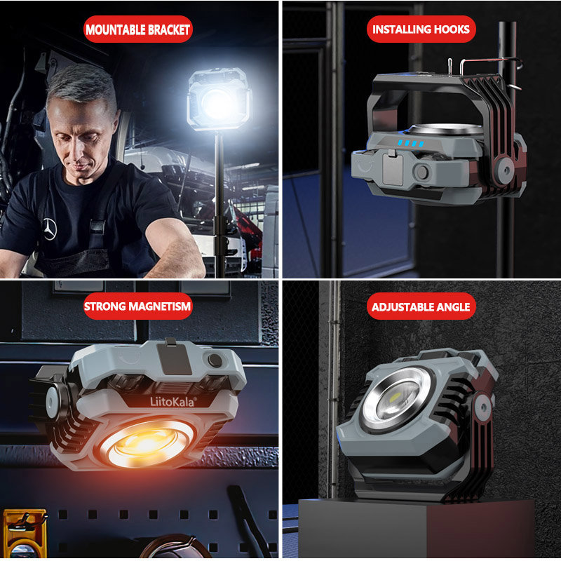 Liitokala LF-786 Werklampen + 26650 5000Mah Batterij