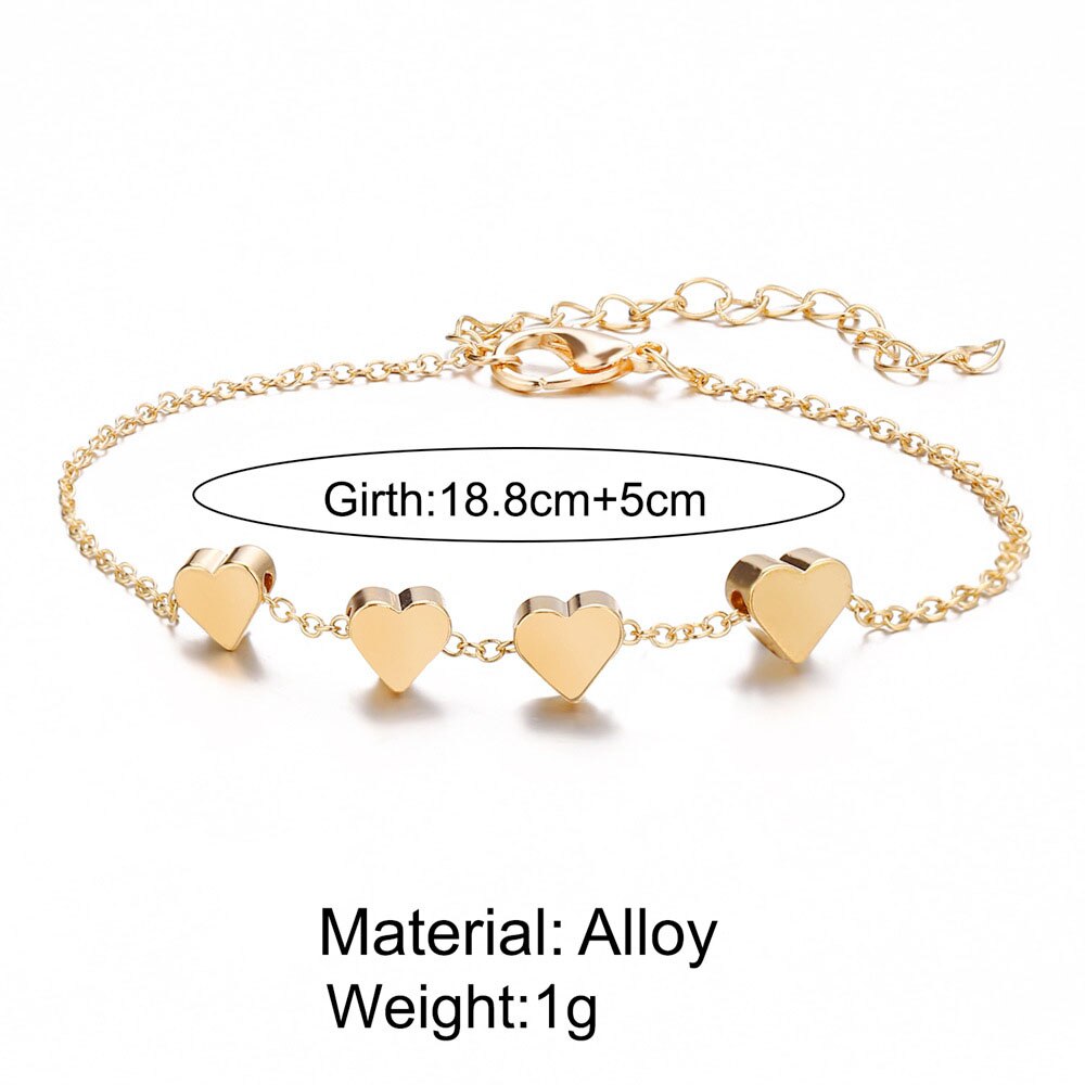 Modyle 5 pz/set 2020 Nuovo Della Boemia set Braccialetto A Più Strati Della Catena di Colore Dell'oro Braccialetti Per Le Donne della lettera di AMORE Della Perla Dei Monili Della Catena: B00365