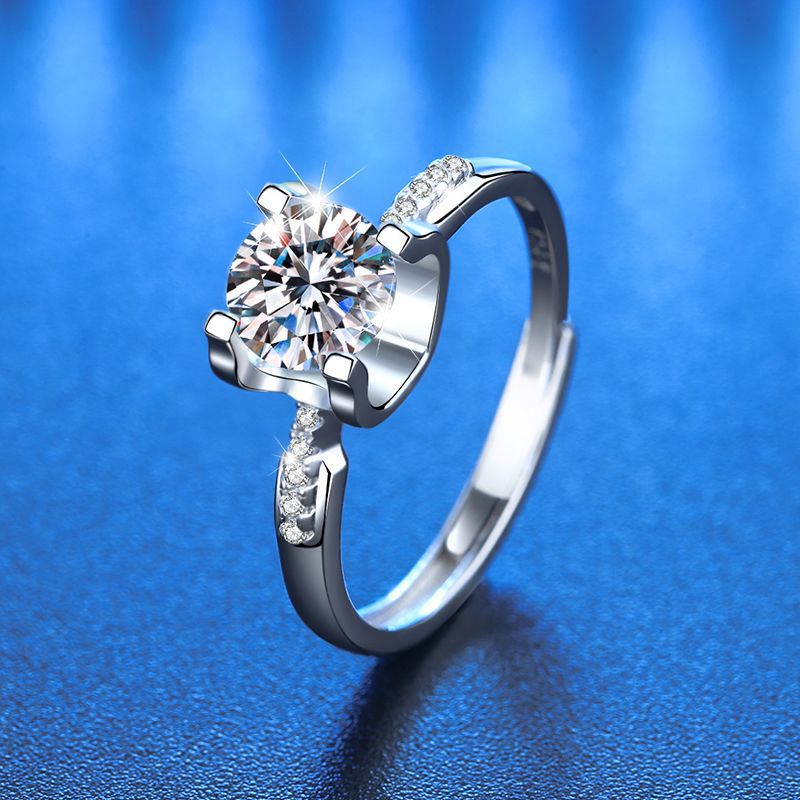 Smyoue D Kleur 1 Carat Moissanite Met Gra Gecertificeerd Solitaire Ring Voor Vrouwen 925 Sterling Silver Love Heart Engagement Sieraden: niu tou GRA